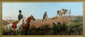 Napóleont ábrázoló allegória, amint fekete szolgája felügyelete alatt szántott Szent Ilonában, olaj, vászon, Olivier Pichat (1825-1912) alkotó: Unknown artist