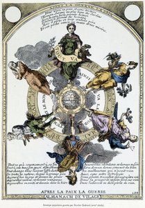 Almanach de vilage „Háború után béke, béke után háború”: vidéken tartott szekrény, amelyet a szelíd filozófia jegyében terveztek, hogy felébressze a tömegekben a beletörődés szellemét az idők nyomorúsága mellett - XVII. alkotó: Unknown artist