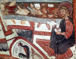 Apostol bort szolgál fel, részlet (freskó alkotó: Unknown artist