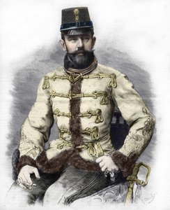 Habsburg Rudolf főherceg (1858-1889), osztrák koronaherceg. 1889-es metszet. alkotó: Unknown artist