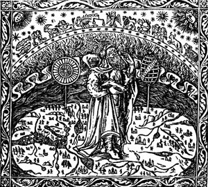 Arkhimédész a Földön állva, az "Arkhimédész Tetragonizmus"-ból alkotó: Unknown artist