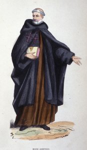 örmény szerzetes. Metszet egy vallási rendekről szóló albumból, Párizs alkotó: Unknown artist