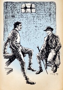 "Arsene Lupin a börtönben Ganimard felügyelővel beszélget" alkotó: Unknown Artist