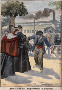 Egy olasz anarchista meggyilkolta az osztrák Erzsébetet (Sissi) Genfben alkotó: Unknown artist