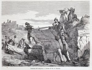 Asszír szárnyas bika Ninive helyén - „” Tour du monde”” 1. szem. 1863. alkotó: Unknown artist