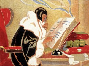 Asztrológus: Nostradamus egy könyvet tanulmányoz. alkotó: Unknown artist
