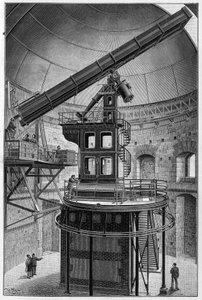 Janssen úr csillagászati szemüvege, az intézet tagja, a meudoni Fizikai Csillagászati Obszervatórium igazgatója. Metszet az 1896. május 9-i „” La Nature: revue des sciences et de leurs applications aux arts et a l
