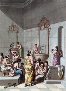 Nyilvános fürdők Palesztinában – „Az ősi és modern viselet”-ben, Ferrario, szerk. Milano alkotó: Unknown artist