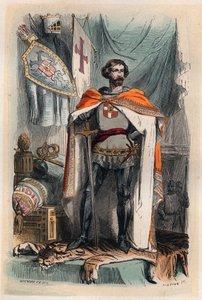 I. Balduin Konstantinápolyból – I. Baudouin portréja, Kelet latin császára (1171-1206) a negyedik keresztes hadjáratban való részvétellel lett Konstantinápoly császára. Más néven Baudouin IX of Flanders (vagy Baudouin VI of Hainaut). Metszet 1868-ból i alkotó: Unknown artist