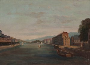 Az Isère partjai Grenoble-ban 1864 (olaj, vászon) alkotó: Unknown artist