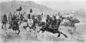 Barbár inváziók – Les Huns – U. Checa metszet alkotó: Unknown artist