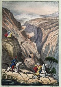 Csata a Mouzaìa-i Teniahnál, az Atlasz-hágónál a francia csapatok és az arab ellenállás között alkotó: Unknown artist
