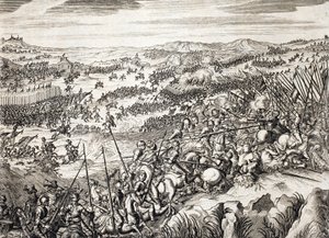 Gembloux-i csata (1578) (Gembloux-i csata) Spanyol hadsereg Hollandia tizenhét tartományából 16 tartomány hadserege ellen - Famiano Strada (1572-1649) „Histoire De La Guerre Des Paisles-Bas”-ba vésette alkotó: Unknown artist