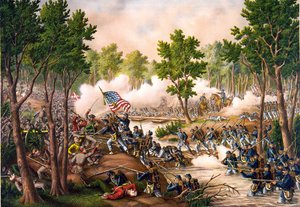 Spottsylvania csata 1864. 05. 8. és 18. között. Metszet 1888. v. alkotó: Unknown artist