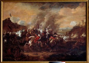 Bécsi csata: „Bécs ostromának feloldása a törökök részéről 1683 szeptemberében” A III. Sobieski János, I. Lipót és Lotharingiai Károly vezette keresztény koalíció csapatainak győzelme. 17. századi névtelen festmény. Nancy, múzeumtörténész alkotó: Unknown artist