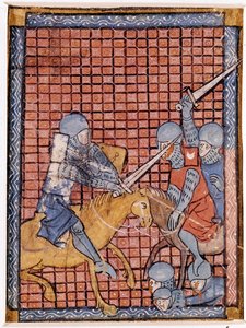 Lovagok csatája. francia kézirat. 14. század eleje. alkotó: Unknown artist