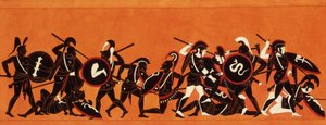 A görögök és a trójaiak csatája (trójai háború) 1808-1810 (festmény) alkotó: Unknown artist