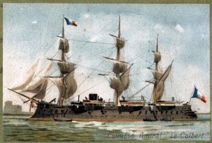 Csatahajó Admiral „” The Colbert””. 19. századi kromolitográfia. alkotó: Unknown artist