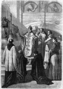 Tojásáldás húsvét vasárnapján a Solesmes-i apátságban (Sarthe) 1868-ban alkotó: Unknown artist