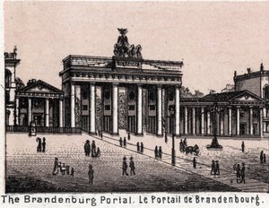 Berlin, Németország: kilátás a Brandenburgi Portálra. in "" A világ 168 nézetet szemléltet"" Keltezés nélküli (XIX. század vége) alkotó: Unknown artist