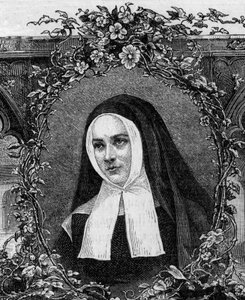 Soubirous Bernadette (1844-1879) vallásos ruhában. Vésett 1877-ből. alkotó: Unknown artist