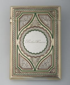 Bertha Palmer kártyatokja, kb.1865, ezüst, zománc, gyártó ismeretlen alkotó: Unknown artist