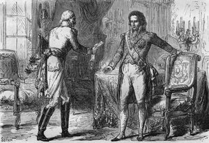 Bernadotte árulása – Jean Baptiste Jules Bernadotte (1763-1844) követet (titkos ügynököt) fogadott Poroszországból Stockholmba, Svédországba december 18-án alkotó: Unknown artist