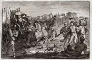 Royaumont Biblia, Ószövetség: József felemelkedése. József dicsőségben támad fel. Illusztráció 1811-ből. alkotó: Unknown artist