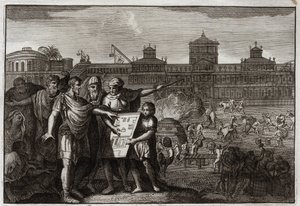Royaumont Biblia, Ószövetség: Cyrus király. Nagy Cirosz, Perzsia királya, és mivel Babilonból tudva, hogy a próféták megjövendölték, hogy ő fogja fellázadni a jeruzsálemi templomot, hatalmat ad az egész zsidónak. alkotó: Unknown artist