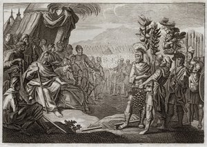 Royaumont bibliája, Ószövetség: Tizenkét kém. Mózes tizenkét kémet küldött, hogy ismerjék el Kánaán földjét (Ígéret Földje). Suttogtatják az embereket, és Isten, hogy ezzel a zúgolódással megbüntesse őket, biztosítja őket, hogy soha nem lépnek be erre a fö alkotó: Unknown artist