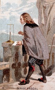 Blaise Pascal (1623-1662) barométer előtt alkotó: Unknown artist