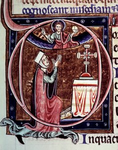Blanche de Castille francia királynő (1188-1252) imában Miniatűr Szent Pátusi Vilmos „Szent Lajos élete és csodái” című kéziratából alkotó: Unknown artist
