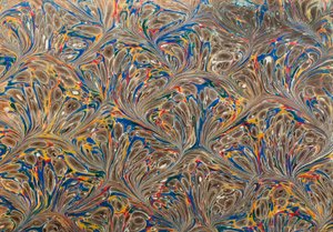 Könyv dekoratív véglapok Papír márványozás alkotó: Unknown Artist