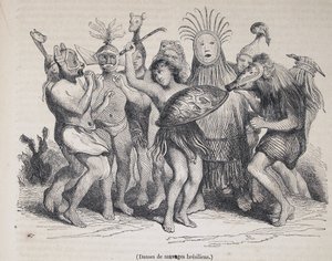 Brazil bennszülöttek táncolnak, a Le Magasin Pittoresque-ből alkotó: Unknown artist