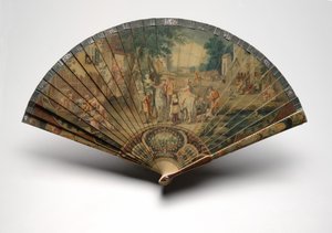Brisé-legyező vadászjelenettel, 1880-1900 körül (olaj, celluloid pengék, papírszalag, műteknőspáncél és sárgaréz) alkotó: Unknown artist