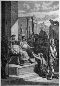 CHAMACUS FOGSÁGA - Caratacus (Caratacos, Caratacus) fogságban családjával megszólítja Claudius (I. Claude) római császárt (Kr. e. 10-54) - Francois „L