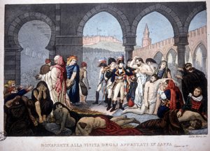 Egyiptom hadjárata (expedíciója) (1798-1801): Napóleon látogatása a Jaffa pestiferesnél Egyiptomban, 1800 körül. alkotó: Unknown artist