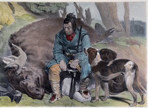 Kanadai Huron Elk Hunt – Coke Smyth, London „” Shyth vázlatai a Kanadában” című filmben alkotó: Unknown artist