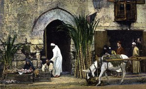 Nádcukor-értékesítők. Kairó. Egyiptom. Képeslap a 20. század elejéről. alkotó: Unknown Artist