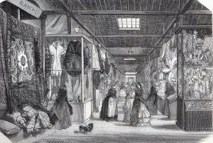 Carre du Palais Royal (Palais-Royal) Párizsban a 19. században – Edmond Texier 1852-es metszete a „” Tableau-de-Paris”-ban alkotó: Unknown artist