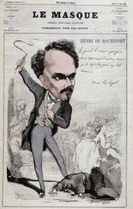 Henri de Rochefort (1831-1913), francia újságíró és politikus rajzfilmje, aki a köztársaságiak ellenséges álláspontját mutatta be. az 1867-es „Le Masque”-ban alkotó: Unknown artist