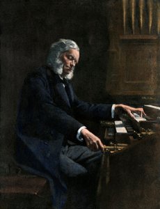 Cesar Franck (1822-1890) orgonál a párizsi Saint Clothilde templomban (Franciaország) - Colorisee illusztráció alkotó: Unknown Artist