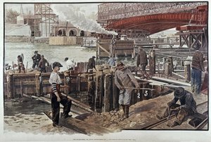 Alexandre III híd építése - a „” Le petit Journal”-ban 1899.05 alkotó: Unknown artist