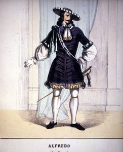 Alfredo Germont karaktere a „La Traviatában”, Giuseppe Verdi. alkotó: Unknown artist