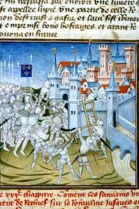 Charles Martel in Poitiers, 732 - 14. századi miniatűr (ref. 512, 074r) Engedélykérés a Toulouse-i Városi Könyvtárhoz (tel: 05 62 27 66 66) alkotó: Unknown artist