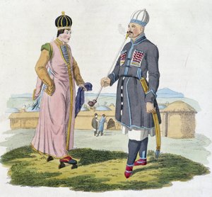 Cherkess férfi és nő (Kaukázus) alkotó: Unknown artist