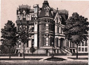 Chicago, Egyesült Államok: kilátás a Prairie Avenue és a 22nd Street sarkáról. in "" A világ 168 nézetet szemléltet"" Keltezés nélküli (19. század vége) alkotó: Unknown artist