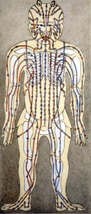 Kínai gyógymód. A test áramlatai, ahol az akupunktúrát kell alkalmazni. 19. század. alkotó: Unknown artist