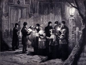 Karácsony éjszakája Kanadában: felolvasások és imák. 19. századi metszet alkotó: Unknown artist
