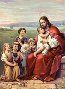 A 19. század végi kromolitográfiája Krisztus életét ábrázolja. alkotó: Unknown artist